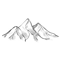 mountain peak handdrawn
