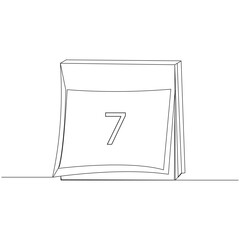 

Table calendar in one line continuous drawing symbol of memorable date and event day outline 
vector art 1