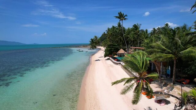 Aerial view of Baan Tai Beach in the north of Koh Samui island, Thailand