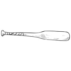 Baseball bat handdrawn illustration
