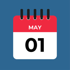 may 1 calendar reminder. 1 may daily calendar icon template. Calendar 1 may icon Design template. Vector illustration