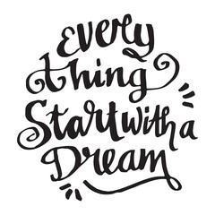 quote of every think star with a dream hand writting calligraphy illustration vector