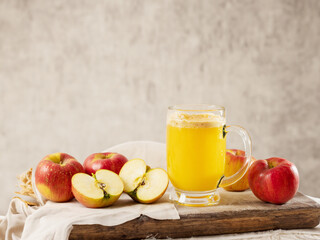 Sliced Apples and Fresh Fruit Juice