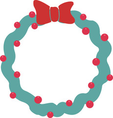 Abstract Christmas ornament with red bow vector illustration for decoration on Christmas holiday event.