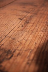 Closeup of an aged old growth wooden plank floor.