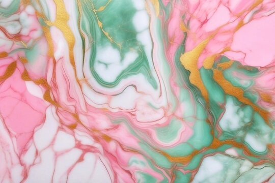 abstract pink and green marble pattern and background