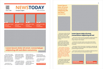 Editorial layout template of newspaper or newsletter - obrazy, fototapety, plakaty