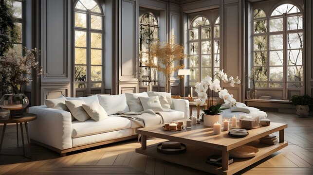 top interior design ideas for your home, in the style of vray tracing, vignettes of paris, light brown and white, photographic weavings, wimmelbilder, realistic images, traditional vietnamese