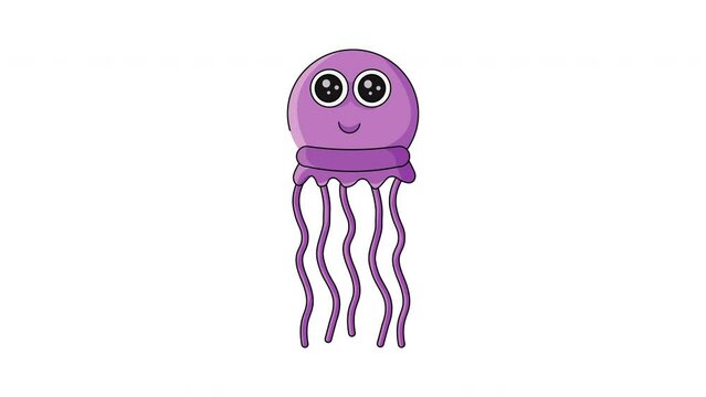 The animation forms an icon of a jellyfish