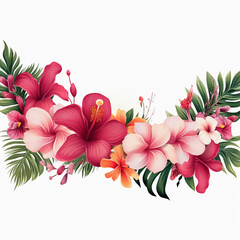invitation jungle tropic palm print watercolor wedding border greeting frame drawing bouquet wreath