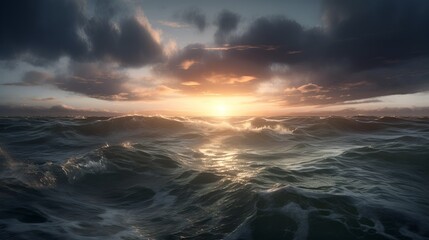 Fototapeta premium swirling Dense Sky over a calm ocean
