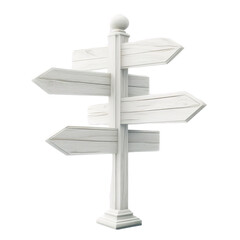 White wooden sign post 