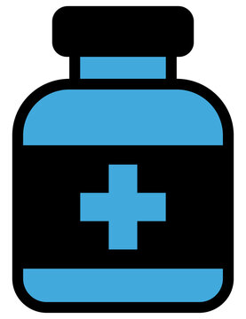 recommend clip art: 薬の瓶のアイコン 青