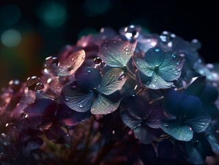 Hydrangea flower made of crystals