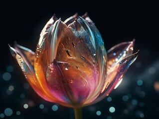 Tulip flower made of crystals