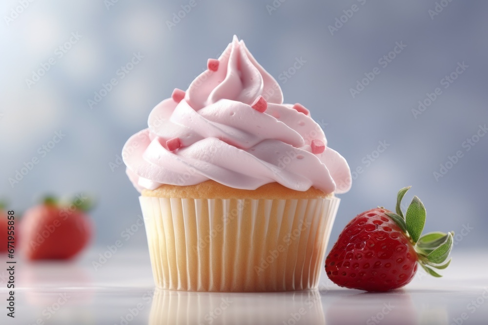 Poster appetizing cake. background with selective focus and copy space
