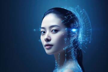 Artificial intelligence human face learning, generative ai.