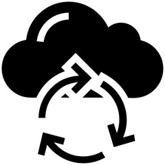 Storage database icon symbol vector image. Illustration of the cloud storage management design image