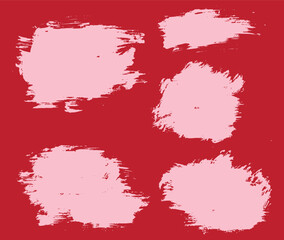 Red grunge brush stroke bundle