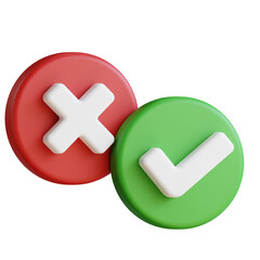 Obraz premium 3d icon approved and rejected illustration with isolated design