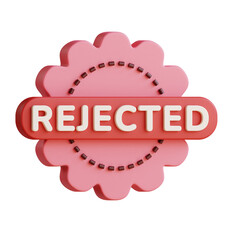 3d icon rejected illustration with isolated design