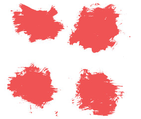 Texture red color brush stroke collection