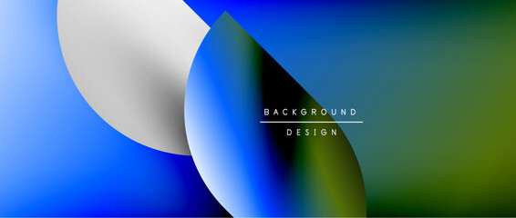 Bright color circle and round element minimal geometric abstract background for posters, covers, banners, brochures, websites