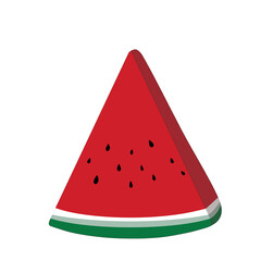 Simple doodle illustration watermelon inspired by icon watermelon fruits with green, white, red, and black colors that can be use for social media, wallpaper, sticker, banner, t-shirt,  e.t.c.