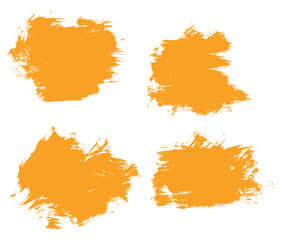 Ink paint yellow brush stroke set