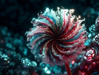 Peppermint flower made of crystals