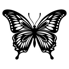 Butterfly vector silhouette illustration black color