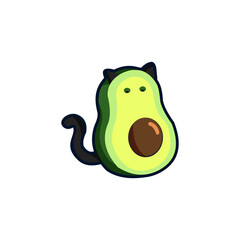 funny cute happy smiling avocado character
