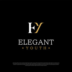 Elegant letter E Y FY logo vector design template