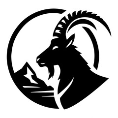 Goat vector logo silhouette illustration black color