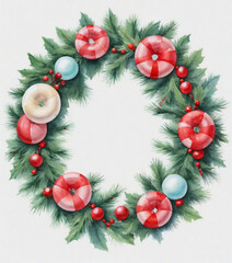 Fototapeta na wymiar Christmas wreath. illustration. Ai generated image