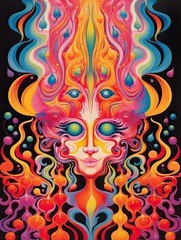 70's Psychedelic Art: Abstract Forms and Vibrant Colors Unleashed