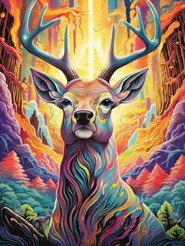 Nostalgic 60s Inspired Trippy Psychedelic Art: Colors of the Past