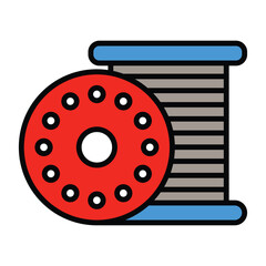 Thread bobbin icon design, illustration design