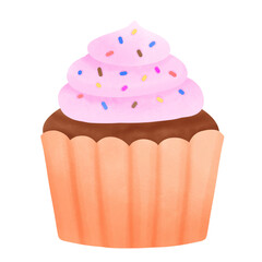 Pink cupcakes at a party