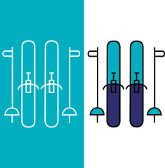 vector icon sport ski equipment