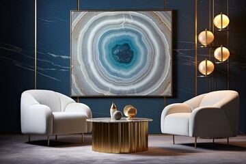 Agate Echoes: Ripples of Abstract Ocean Art with a Stylish Agate Twist