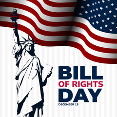 Happy Bill Of Rights Day December 15 Background Vector illustration