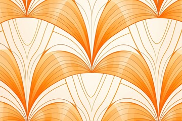 Apricot Arcs: Vibrant Orange Geometric Pattern with Abstract Curved Lines