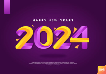 Happy new years 2024 logotype