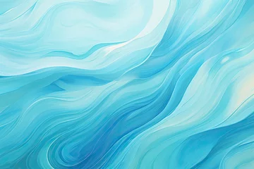 Gordijnen Aqua Swathe: Ocean Wave Inspired Blue Abstract Backgrounds © Michael