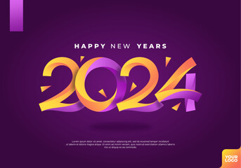 Happy new years 2024 logotype
