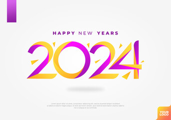 Happy new years 2024 logotype