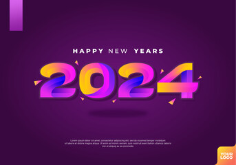 Happy new years 2024 logotype