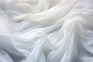 Obraz premium Billowing Bleach: Abstract Soft Waves on White Cloth- A Visual Symphony
