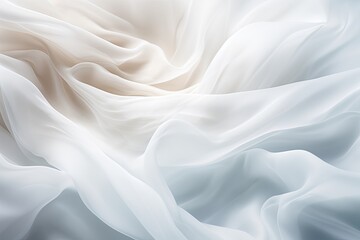 Obraz premium Billowing Bleach: Abstract Soft Waves on White Cloth Background